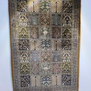 قالی ابریشم دستبافت قم، بافت ظریف و هنرمندانه ایرانی